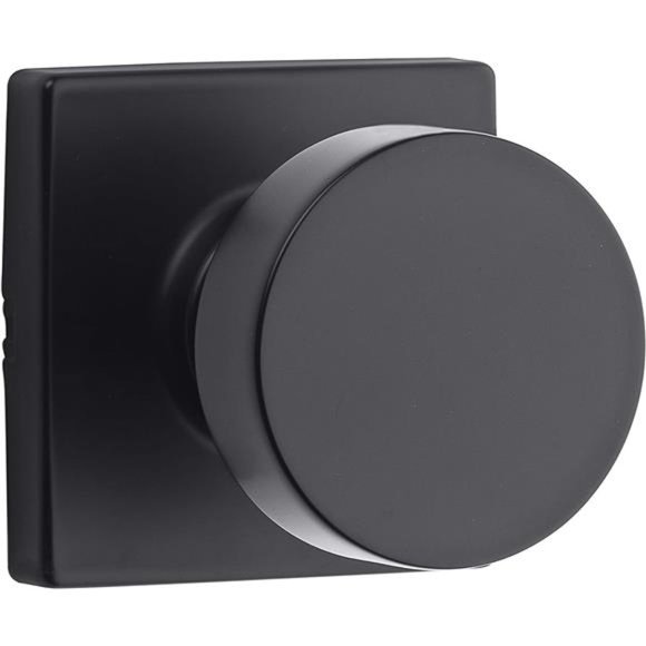 Pismo Passage Square Modern Door Knob, Matte Black - Picture 1 of 6